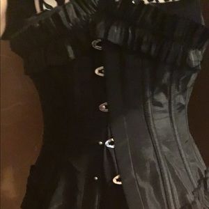 Size 26 sexy black corset ruffled New